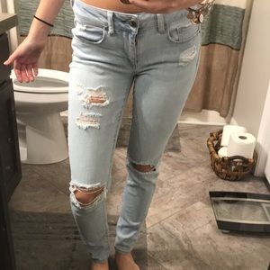 American eagle light ripped jeans